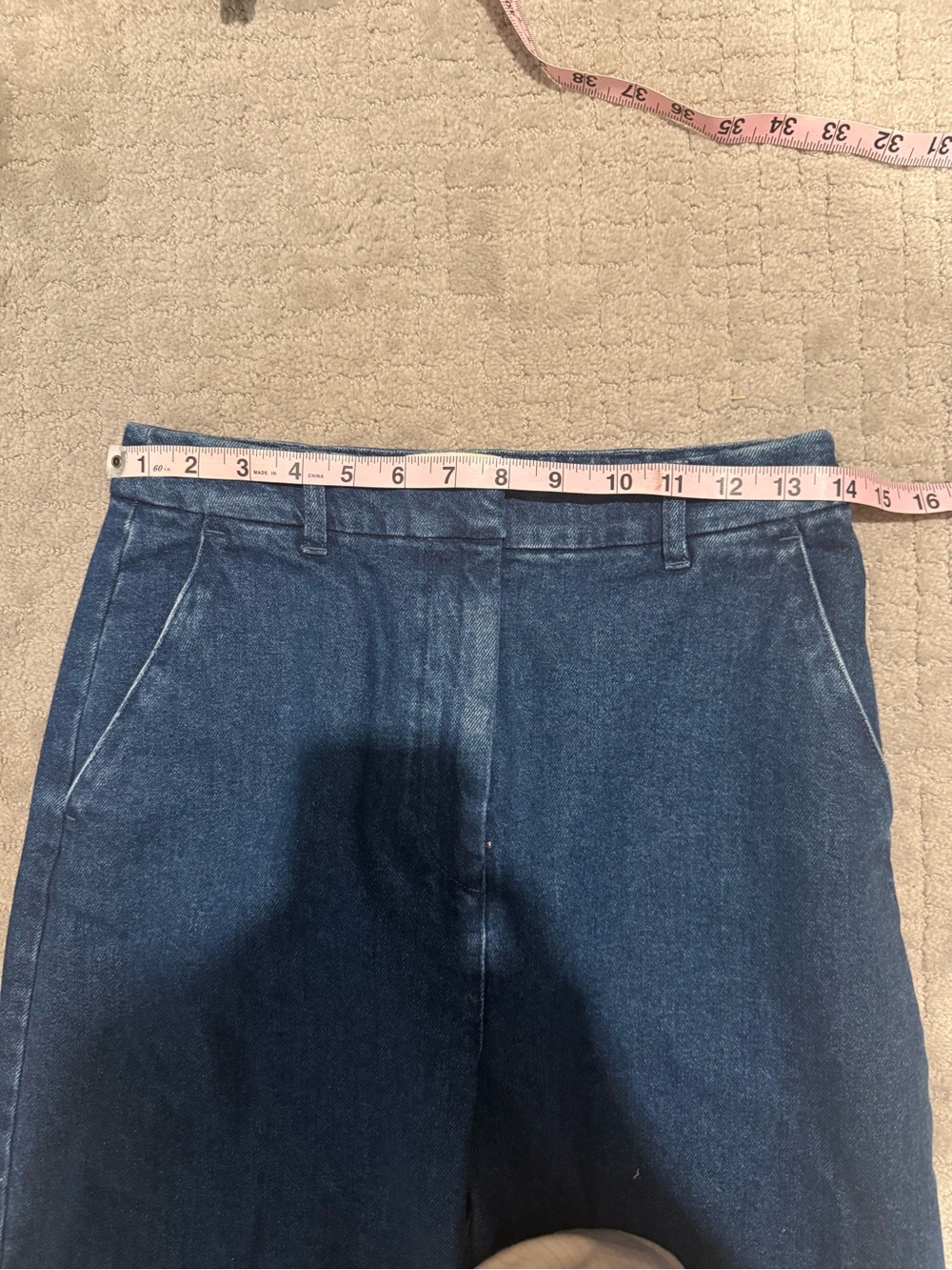 NWT Sezane Matheo Trousers Wide Leg Dark Blue Denim Pants 38 - Picture 5 of 7
